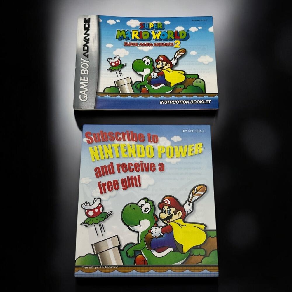 GBA Super Mario‎ World Super Mario Advance 2 Game Boy Advance MANUAL ONLY